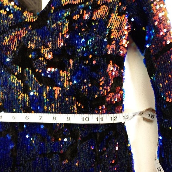 Vera‎ Lucy Dress XS Mini Bodycon Sequin Allover Colorful Sparkle Party Copper - Picture 5 of 10